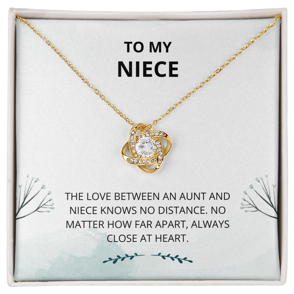 Niece - Always Close at Heart - Love Knot Necklace