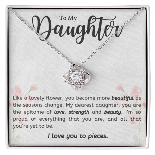 To My Daughter - Love Knot Necklace