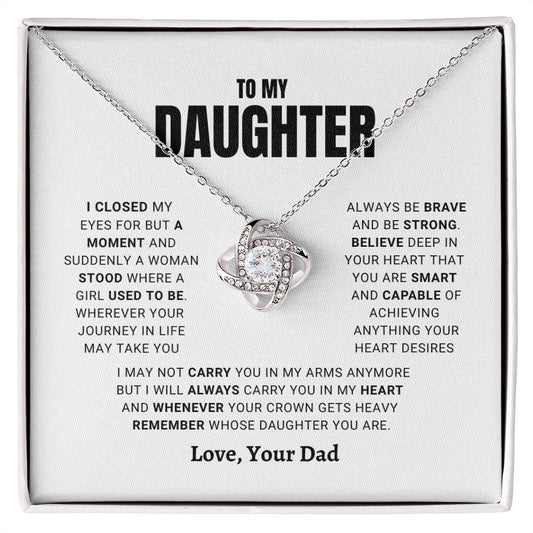 To My Daughter - Love Knot Necklace