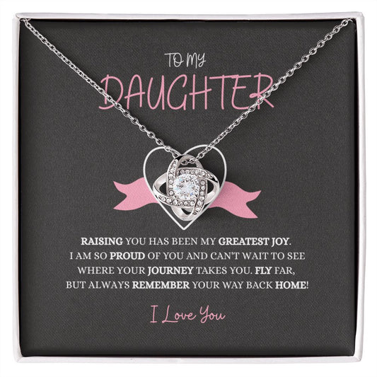To My Daughter - Love Knot Necklace
