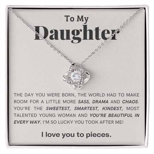 To My Daughter - Love Knot Necklace