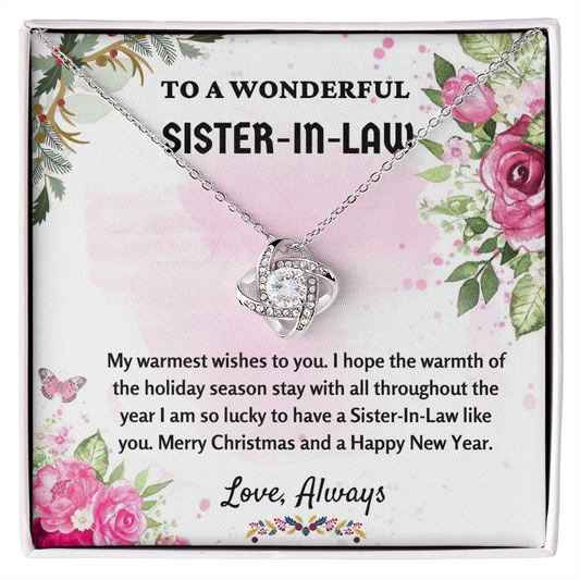 Sister-in-Law - Lucky to Have You - Love Knot Necklace