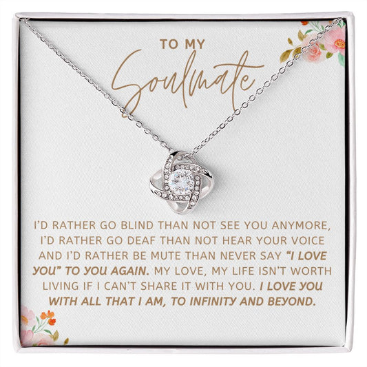 To My Soulmate - Love Knot Necklace