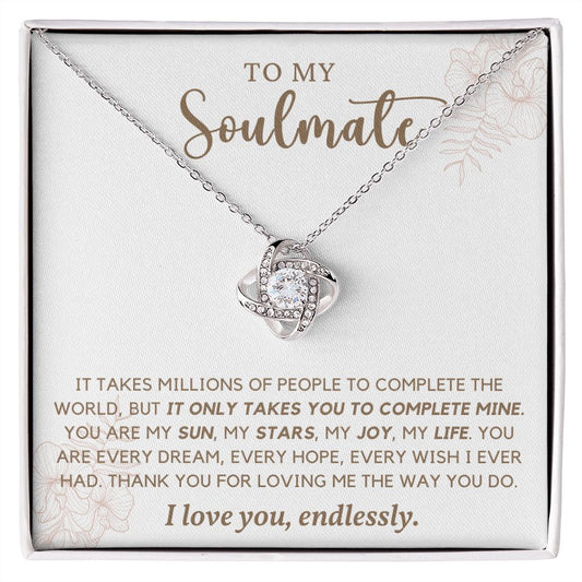 To My Soulmate - Love Knot Necklace