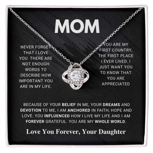 To My Mom - Love Knot Necklace