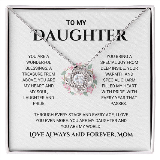 To My Daughter - Love Knot Necklace