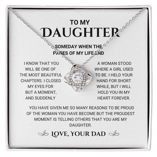 To My Daughter - Love Knot Necklace