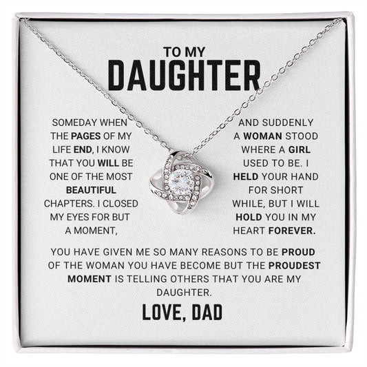 To My Daughter -Love Knot Necklace