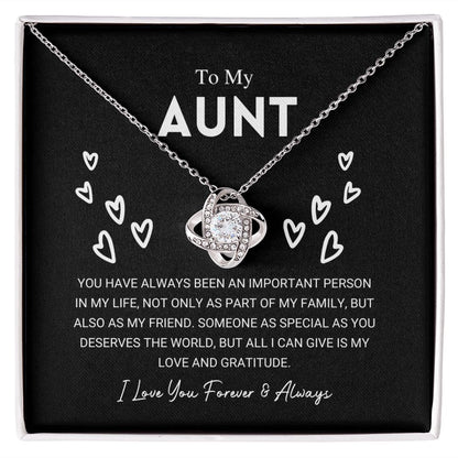 To My Aunt - Love Knot Necklace