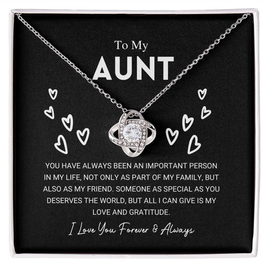 To My Aunt - Love Knot Necklace