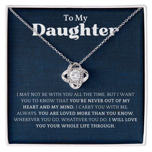 To My Daughter - Love Knot Necklace