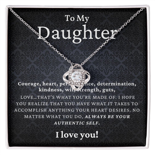 To My Daughter - Love Knot Necklace
