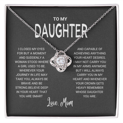 To My Daughter - Love Knot Necklace