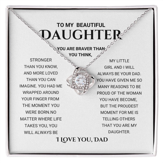 To My Beautiful Daughter - Love Knot Necklace