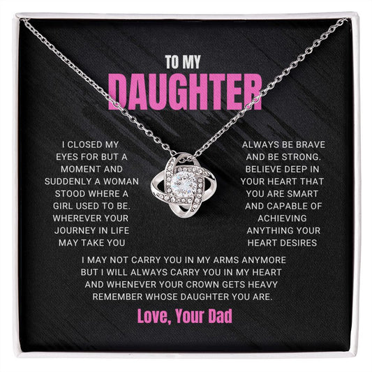 To My Daughter - Love Knot Necklace