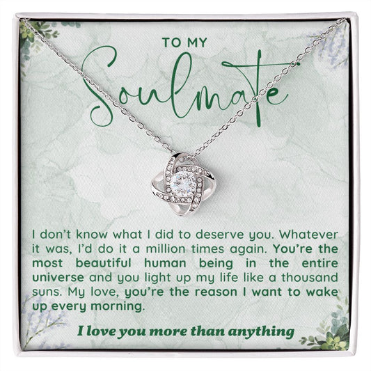 To My Soulmate - Love Knot Necklace