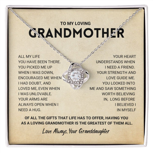 To My Loving Grandmother - Love Knot Necklace