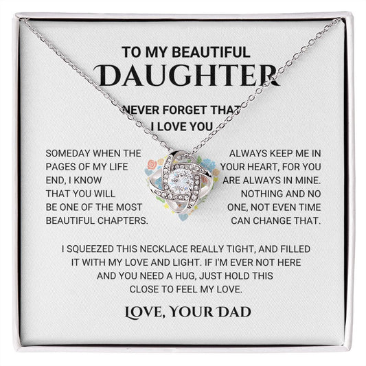 To My Beautiful Daughter - Love Knot Necklace
