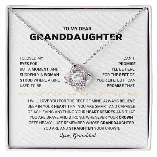 To My Dear Granddaughter - Love Knot Necklace