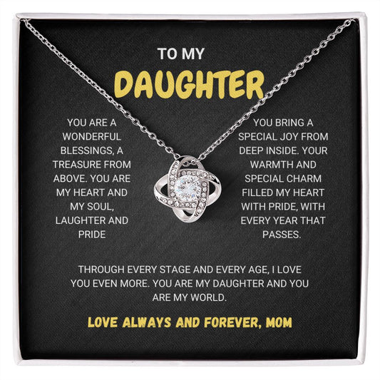 To My Daughter - Love Knot Necklace
