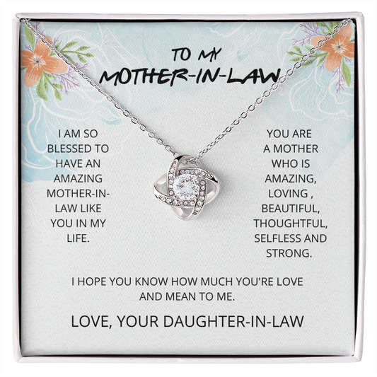 Mother in Law - Blessed to Have You - Mother's Day, Stepmother, Love Knot Necklace, for Women, Female Gift