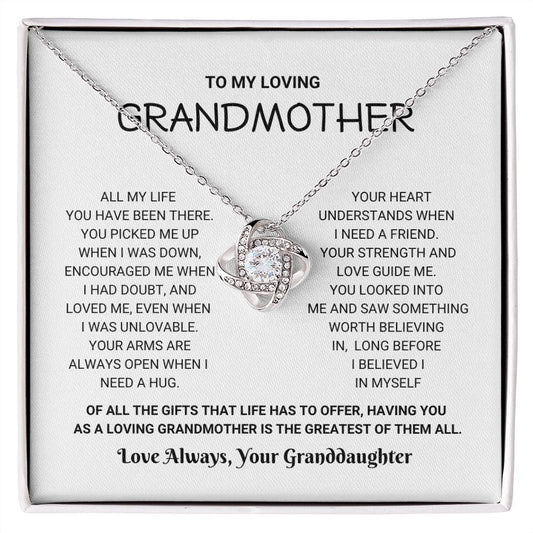 To My Loving Grandmother - Love Knot Necklace