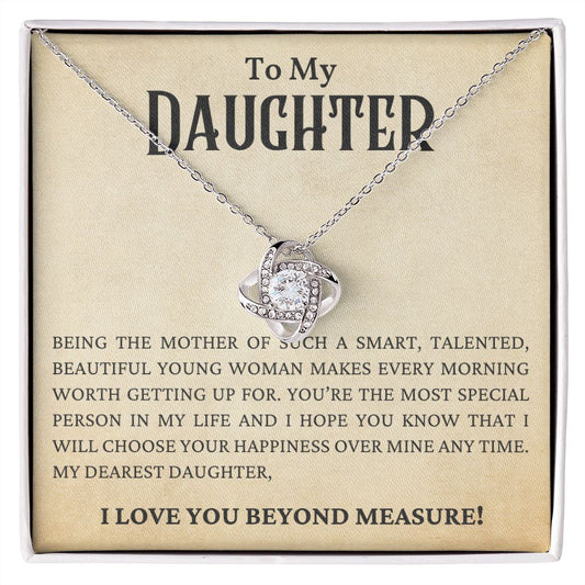 To My Daughter - Love Knot Necklace