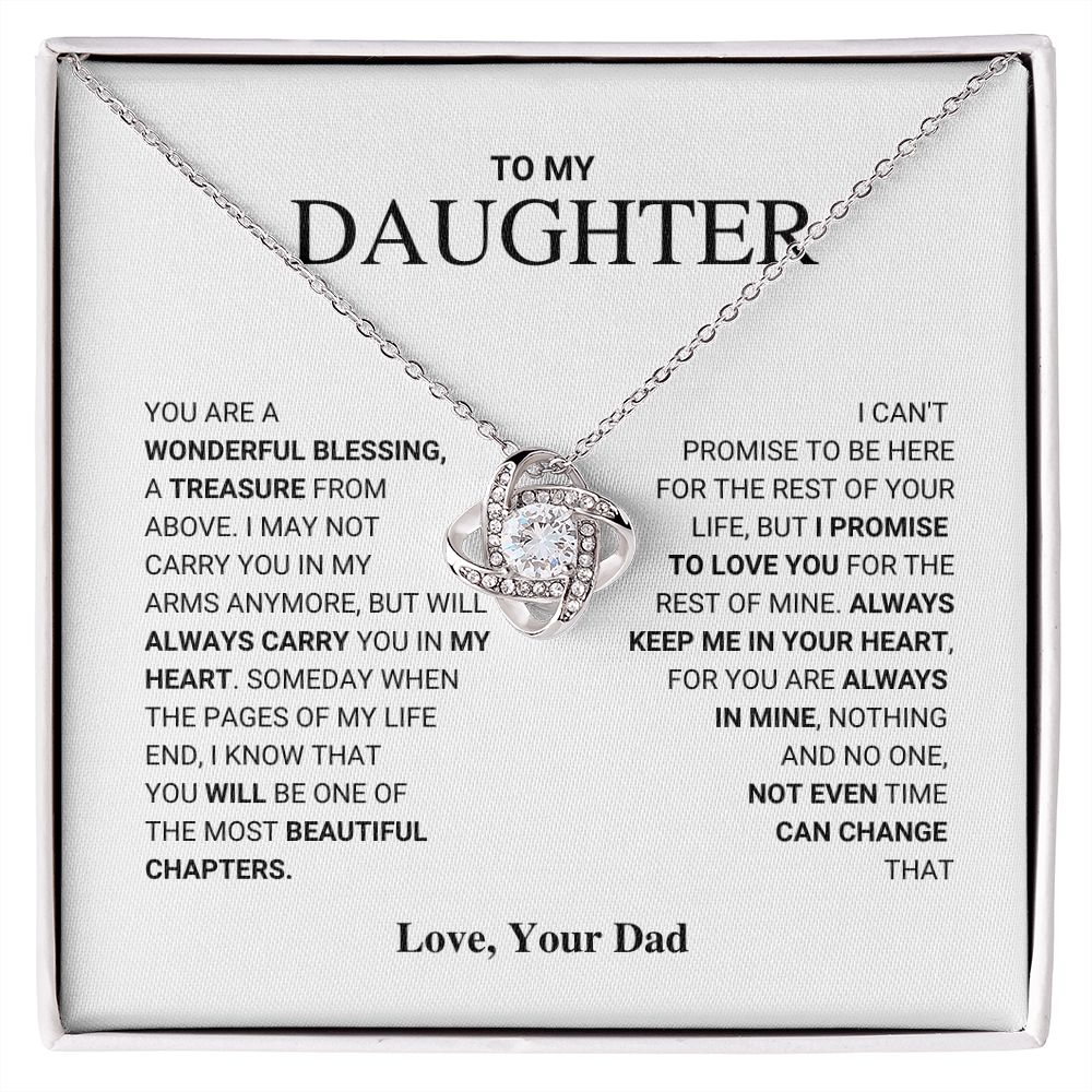 To My Daughter - Love Knot Necklace
