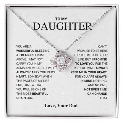 To My Daughter - Love Knot Necklace