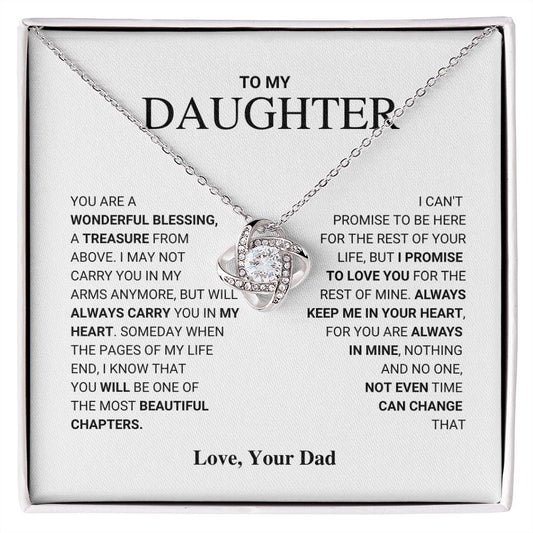 To My Daughter - Love Knot Necklace