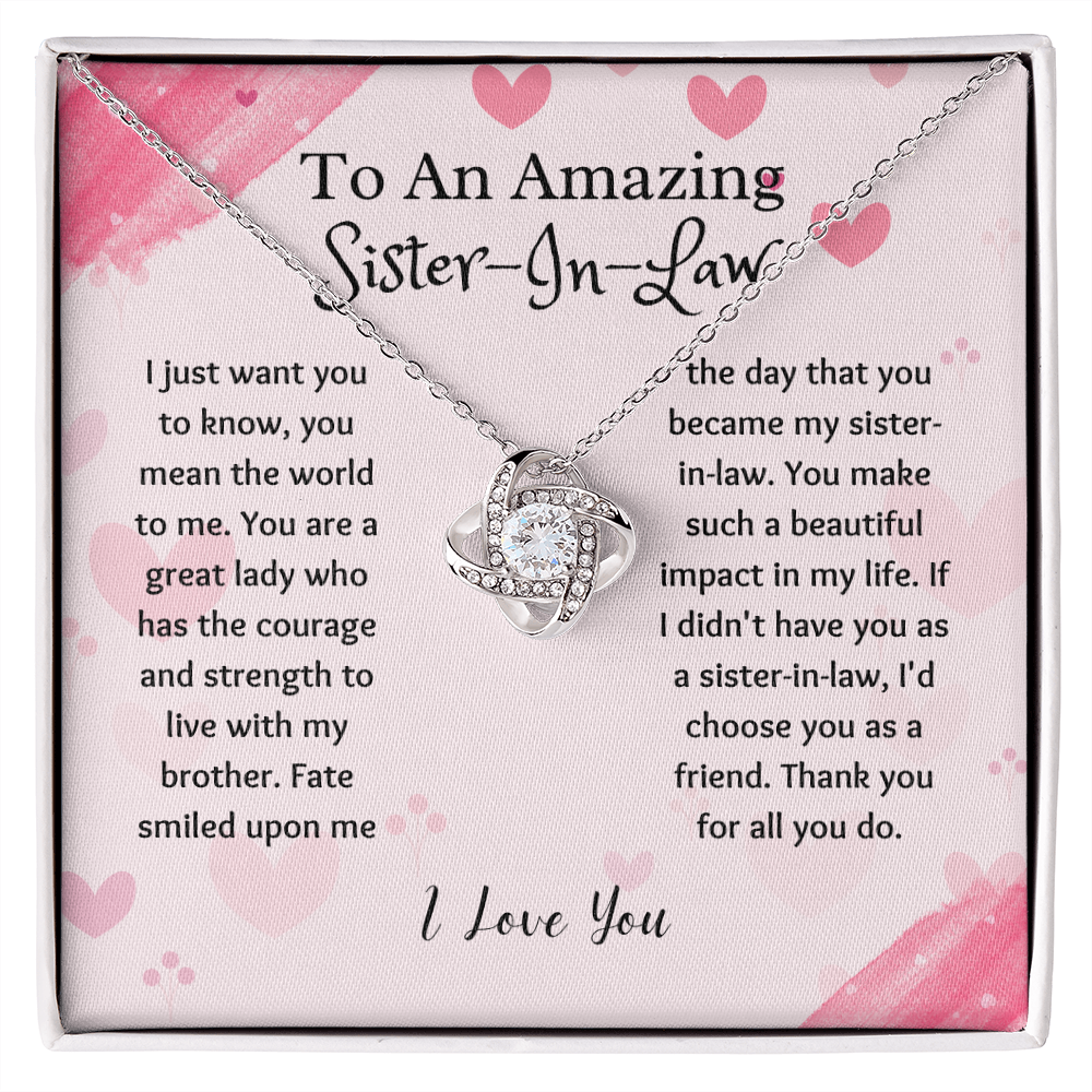 Sister-in-Law - Thank You for All - Love Knot Necklace
