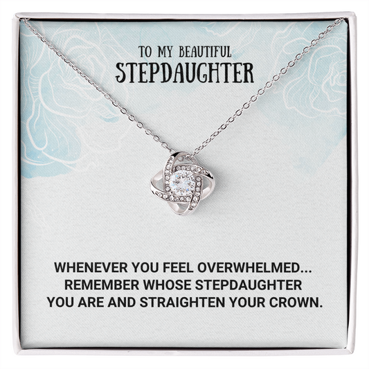 Stepdaughter - Remember - Birthday, Bonus Daughter, Love Knot Necklace, for Women, Female Gift