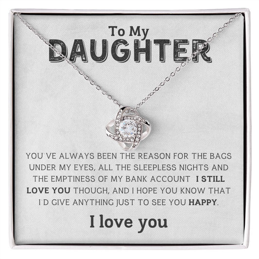 To My Daughter - Love Knot Necklace