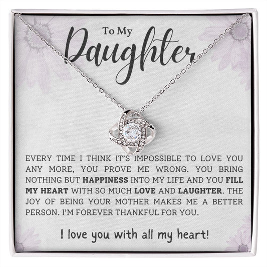 To My Daughter - Love Knot Necklace