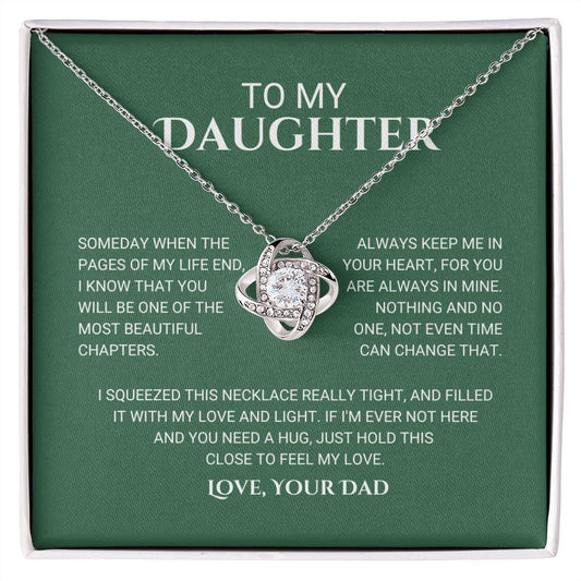 To My Daughter - Love Knot Necklace