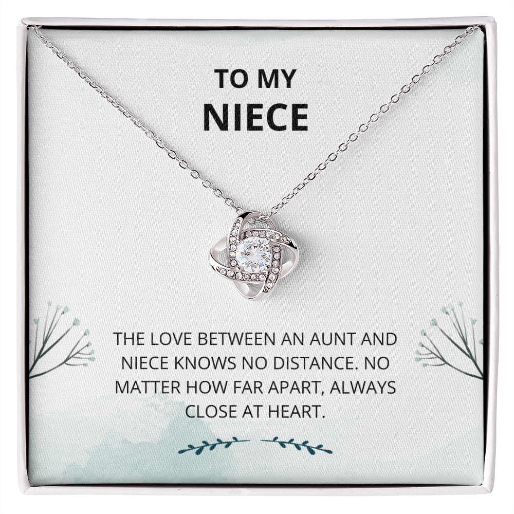 Niece - Always Close at Heart - Love Knot Necklace