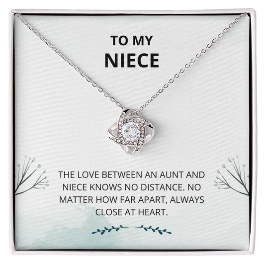Niece - Always Close at Heart - Love Knot Necklace