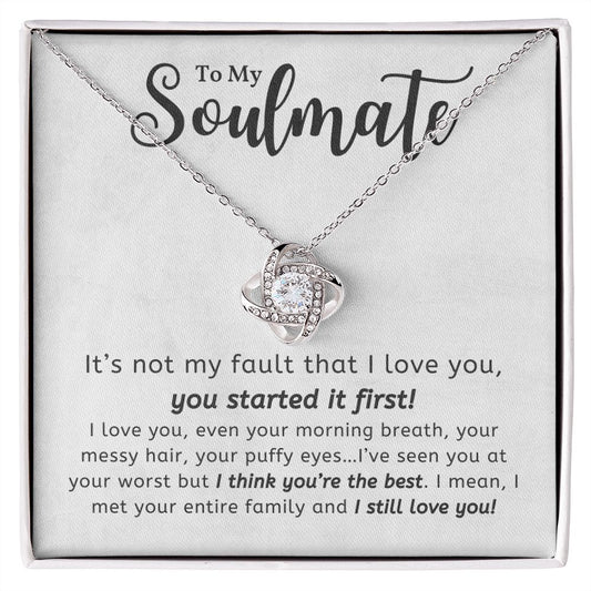 To My Soulmate - Love Knot Necklace
