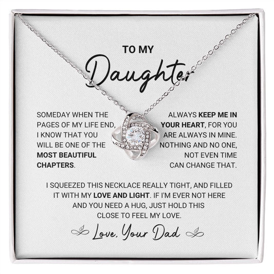 To My Daughter - Love Knot Necklace