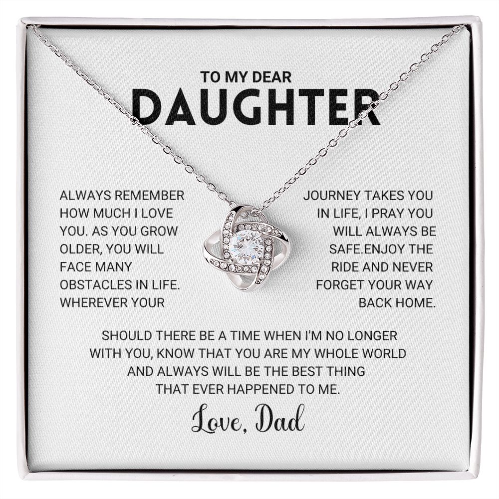 To My Daughter - Love Knot Necklace