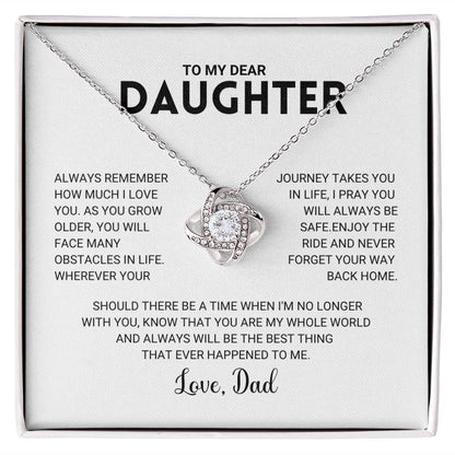 To My Daughter - Love Knot Necklace