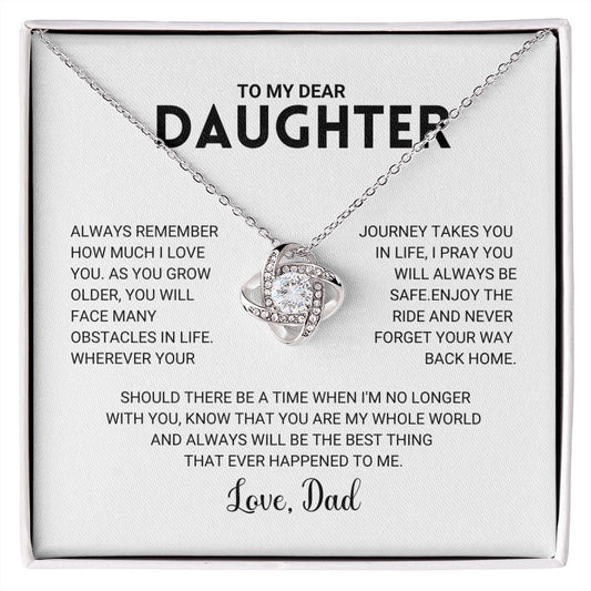 To My Daughter - Love Knot Necklace