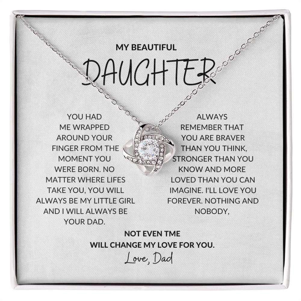 To My Beautiful Daughter - Love Knot Necklace