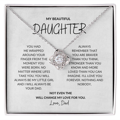 To My Beautiful Daughter - Love Knot Necklace