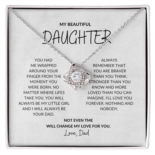 To My Beautiful Daughter - Love Knot Necklace