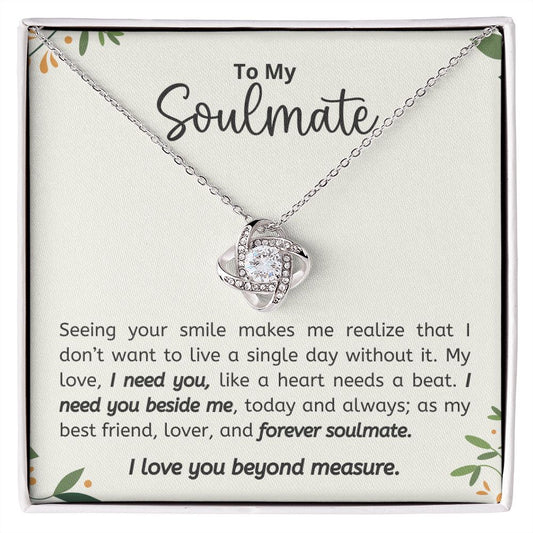 To My Soulmate - Love Knot Necklace