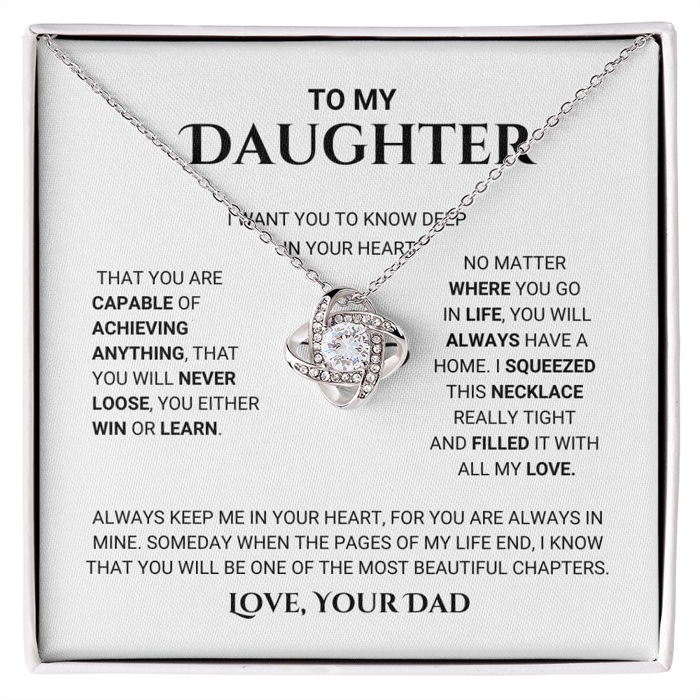To My Daughter - Love Knot Necklace