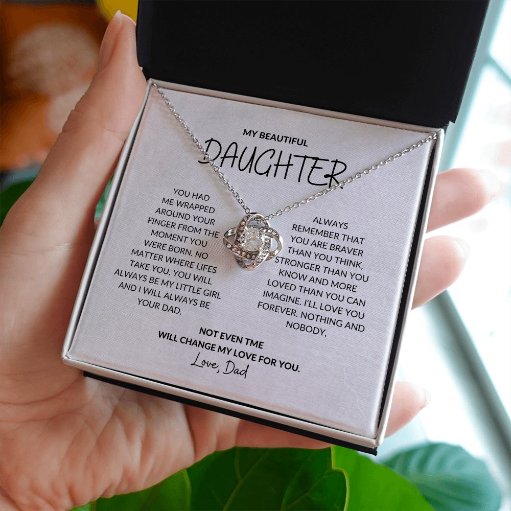 To My Beautiful Daughter - Love Knot Necklace