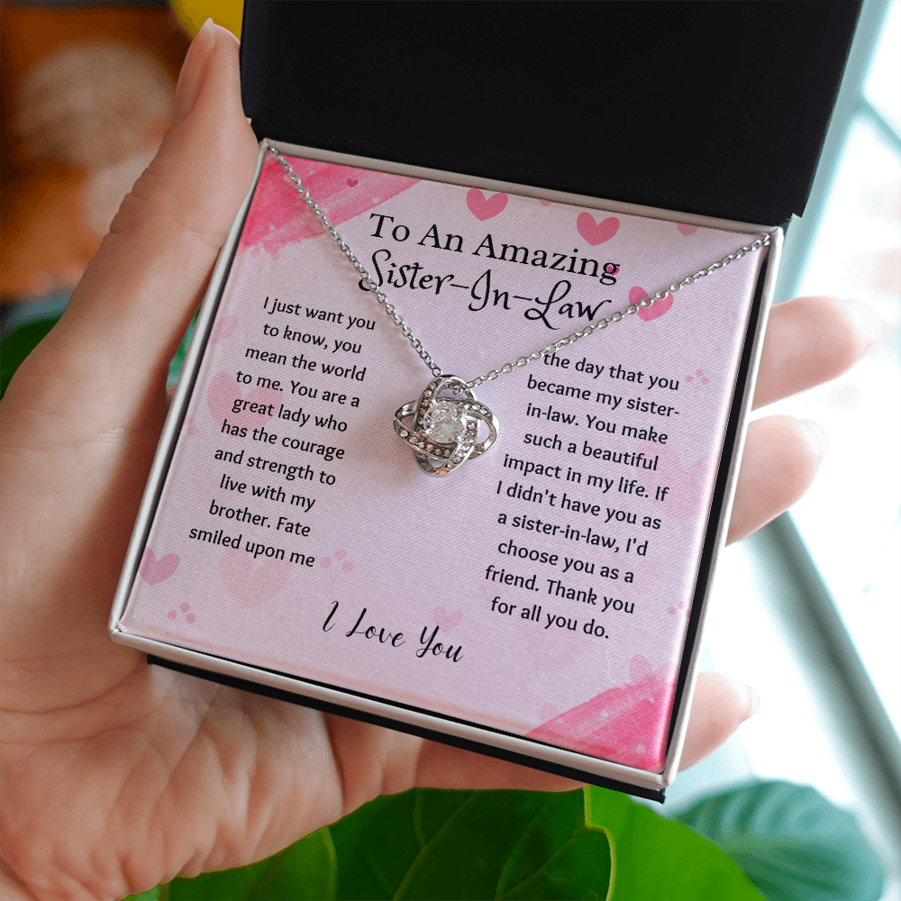 Sister-in-Law - Thank You for All - Love Knot Necklace