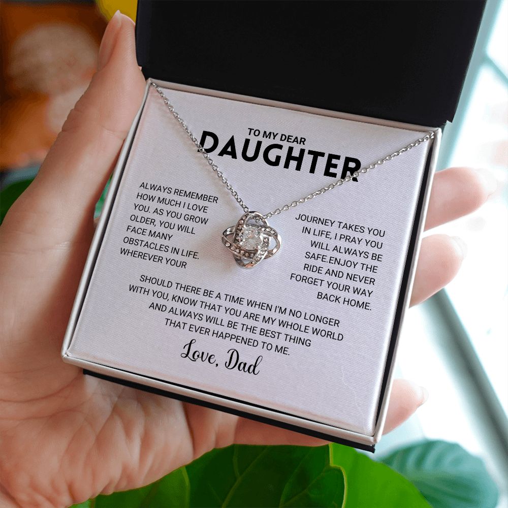 To My Daughter - Love Knot Necklace